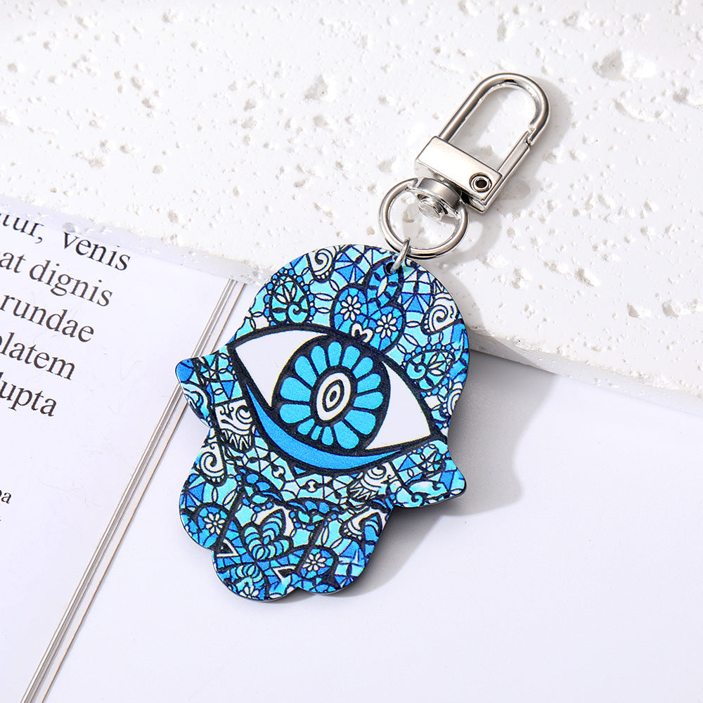 Wholesale 5pcs/pack Tribal Style Devil's Eye Plate Keychain